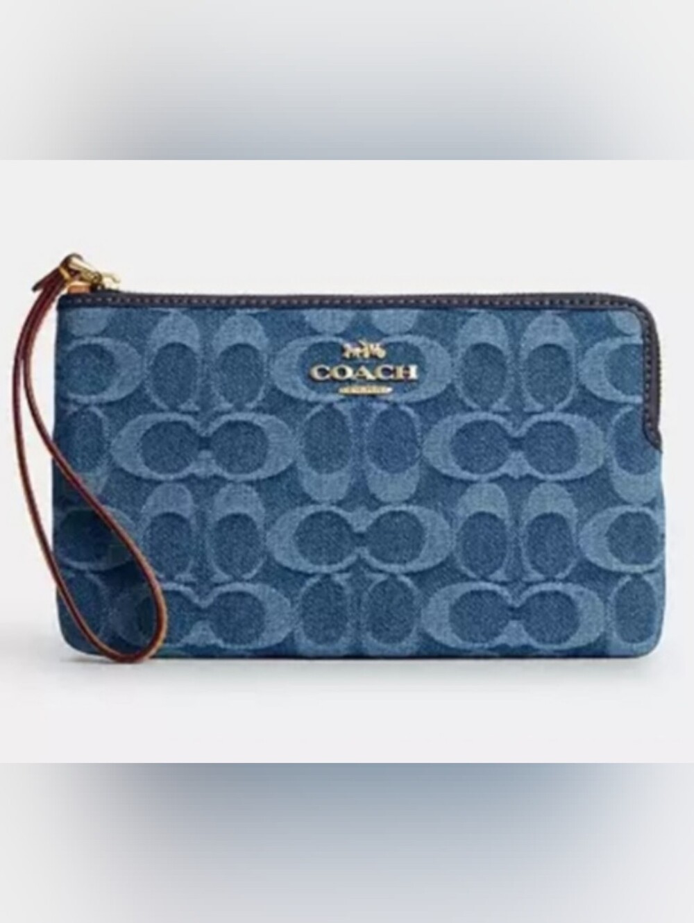 Coach Denim Signature Logo Wristlet - Picture 7 of 7